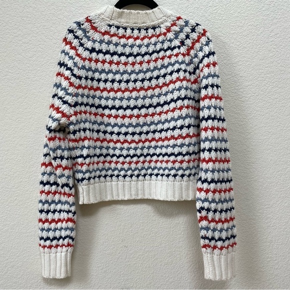 Sundry Women's Stripe Raglan Sweater In Cream Multi Color Size 1 / Small - Picture 2 of 3